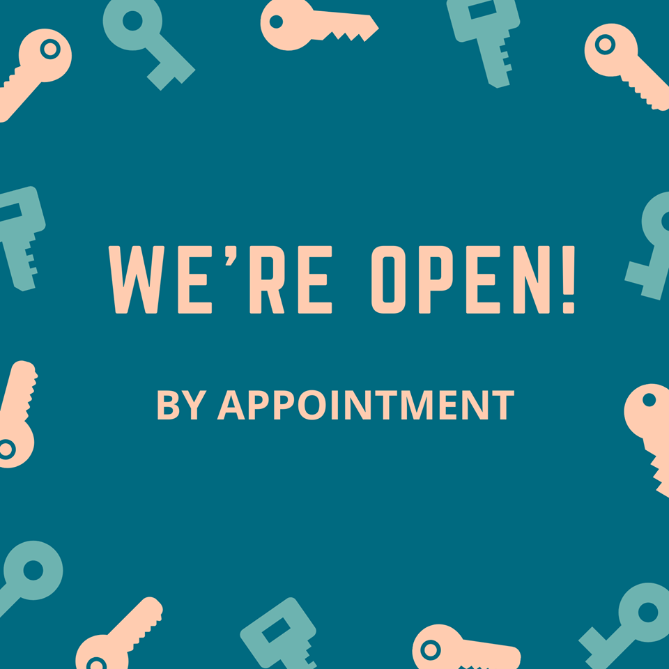 We are back open by apppointment